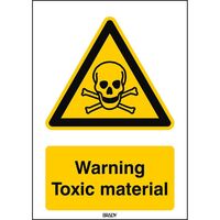 ISO Safety Sign - Warning , Toxic material ,