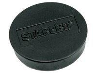 Staples Verpakking met 10 ronde, zwarte magneten van 30 mm met een magnetische kracht 850 gram/m² (doos 10 stuks)