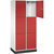 Armario de compartimentos bajo llave de acero INTRO, altura de compartimento 580 mm, A x P 820 x 500 mm, 6 compartimentos, cuerpo blanco puro, puertas en rojo vivo.