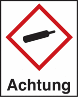 Gefahrenpiktogramm - Achtung, Rot/Schwarz, 8.5 x 6.1 cm, Folie, Selbstklebend