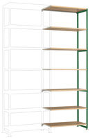 Schweres Fachboden-Steckregal Anbauregal mit 7 Holzverbundböden, HxBxT = 3000 x 1000 x 1000 mm | RPK2482.6011