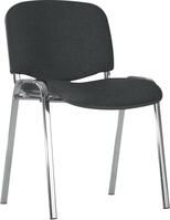 Krzesło konfer. ISO, skóra, chrom/imit.skóry, czarne