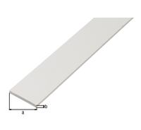 Flachstange, PVC weiß, LxBxS 2600 x 20 x 2 mm