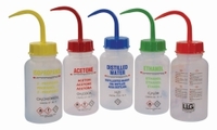 LLG-Spritzflaschen 500 ml mit GHS Aufdruck LDPE | Aufdruck Text: Destilliertes Wasser