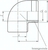 Zeichnung: Winkel 90° mit Klebemuffe & Innengewinde