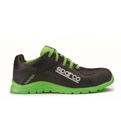 Zapato de seguridad T39 Practice malla transpirable negra/verde. SPARCO