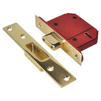 UNION StrongBOLT 2100S BS 5 Lever Mortice Deadlock 68mm 2.5in Satin Brass Visi