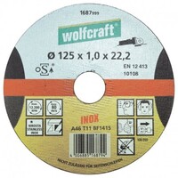 WOLFCRAFT 1685999 - Disco de corte para metal especifico para acero inox granel diam 115 x 10 x 222 mm