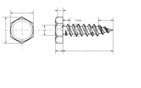 DIN 7976 Zelftappende plaatschroef met zeskantkop - din 7976c z.tap zk a2 4.2x19