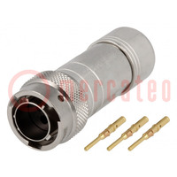 Connector: circular; plug; for cable; PIN: 3; male; crimped; RT360