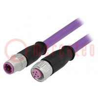 Cable: para sensores/automática; PIN: 4; M12-M12; 5m; enchufe