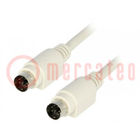 Kabel; PS/2 Stecker,beiderseitig; L: 2m; 1: 1 Verbindung