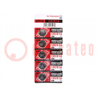 Battery: lithium; 3V; CR2016,coin; non-rechargeable; Ø20x1.6mm