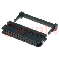 Plug; IDC; female; PIN: 26; with cable clamp; IDC; for ribbon cable