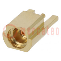 Connector: MMCX; socket; female; angled 90°; 50Ω; THT; on PCBs; PTFE