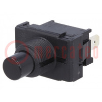 Switch: push-button; Pos: 2; SPDT; 6A/250VAC; OFF-(ON); IP40; 1843