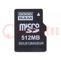 Memory card; industrial; microSD,SLC; Class 6; 512MB; -25÷85°C