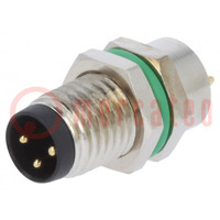 Connector: M8; male; PIN: 3; straight; for panel mounting; socket