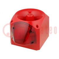 Signaller: lighting-sound; 110/230VAC; xenon arc lamp; red; IP66
