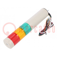 Signaller: signalling column; LED; red/amber/green; 24VDC; IP54