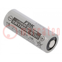 Battery: lithium; 3V; 4/5A,CR8L; 2600mAh; non-rechargeable