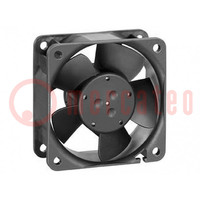 Fan: DC; axial; 12VDC; 60x60x25mm; 46.1m3/h; 38dBA; ball bearing