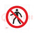 Panneau de sécurité; d'interdiction; PVC; W: 200mm; H: 200mm