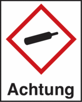 Gefahrenpiktogramm - Achtung, Rot/Schwarz, 21 x 14.8 cm, Folie, Selbstklebend
