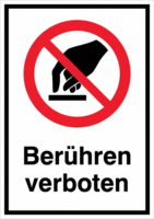 Kombischild - Berühren verboten, Rot/Schwarz, 29.7 x 21 cm, Magnetfolie, B-859