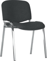 Krzesło konfer. ISO, skóra, chrom/imit.skóry, czarne