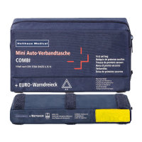 Mini Auto-Verbandtasche COMBI 3 in 1 (Verbandtsche, Warndreieck, Warnweste) DIN 13164