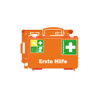 Erste-Hilfe-Koffer QUICK-CD Koffer orange, Füllung nach DIN13157,verplombbar, Größe 26x17x11cm DIN 13157