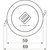 Skizze zu EVOline One doppio USB-Charger A+C bianco diam. 59 mm