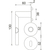 Skizze zu SOLIDO Drückergarnitur DOVER - auf Flachrosette, rund WC, Edelstahl matt