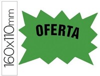 Cartel marca precios (160x110 mm) VERDE fluorescente -Bolsa con 50 carteles