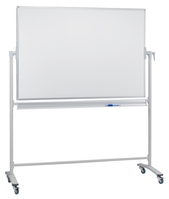 Whiteboard Mobil mit Drehfunktion Emaille, Aluminiumrahmen, 2000 x 1000 mm, weiß