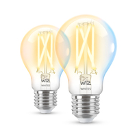 WiZ Filament-Lampe, transparent, 60 W A60 E27 x2