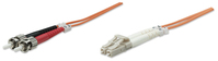 Intellinet Glasfaser LWL-Anschlusskabel, Duplex, Multimode, LC/ST, 62,5/125 µm, OM1, 1 m, orange