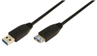 LogiLink 3m USB A - USB A 3.0 F/M USB Kabel USB 3.2 Gen 1 (3.1 Gen 1) Schwarz