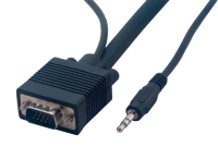 MCL MC340B/15PJ-5M câble vidéo et adaptateur VGA (D-Sub) + 3,5 mm Noir