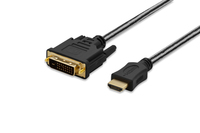 Ednet HDMI Adapterkabel, Typ A - DVI(24+1) St/St, 5.0m, Full HD, cotton, gold, sw