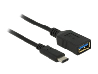 DeLOCK 0.15m USB 3.1 USB kábel 0,15 M USB 3.2 Gen 2 (3.1 Gen 2) USB C USB A Fekete
