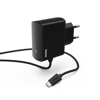 Hama | Cargador micro USB de pared, carga rápida, para móviles y smartphones, color negro