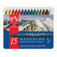 Caran d-Ache NEOCOLOR II 15's Pastel à la cire Dur Bleu, Multicolore 15 pièce(s)