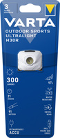 Varta LED Taschenlampe Outdoor Ultralight, H30R weiss 300lm, inkl. 1x Micro USB Kabel, Retail Blister