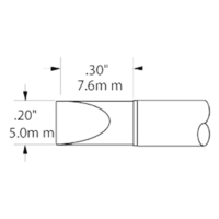 Metcal Lötpatrone für MX-500 STTC, 5,0 mm, 7,6 mm, Meißel