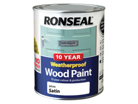 10 Year Weatherproof Wood Paint White Satin 750ml
