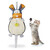 Relaxdays Kratzmatte Katze, Kratzteppich mit Spielzeug, Kugel mit Glöckchen, für die Wand, Sisal, HBT 55x22x10 cm, bunt