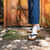 Relaxdays Fußmatte Kokos, Hello Schriftzug, Fußabtreter 40 x 60 cm, wetterfest, Türvorleger innen & außen, natur/grün