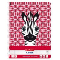 Notizblock Spiralblock A4 Cute Animals 80 Blatt Lineatur 28 Motiv Zebra , Rundspirale, ja, 70 g/m², DIN A4 = 21,0 cm x 29,7 cm, kariert mit Rand innen/außen